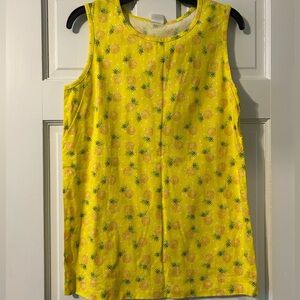 women’s cotton pineapple print tank size medium